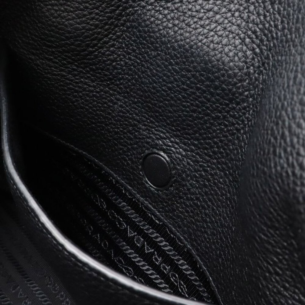 Prada Tote 2-Way Shoulder Bag Leather Nero Black Silver Hardware - Picture 8 of 8
